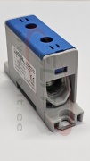 Hargnemisklemm Al/Cu TBA, 1P (2holes) 35-95mm² 220/245A 1000VAC/1500VDC, 35mm DIN-rail, panel mount, blue