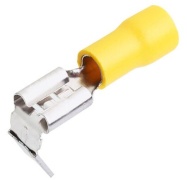 Piggy-back juhtmehülss Con dh 6.3 r, PVC insulated, 4..6mm² 300V, tab 0.8x6.4mm| 648, -25..75°C, PVC, brass, 100pcs/pck, kollane
