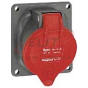 Panel-Mount Flange Socket Hypra, 3P+E 16A 415VAC, plastic, IP44