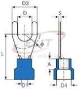Kahvel-kaabliking kraega V 4.3 b, 1.5..2.5mm² M4, G4.3 L21, -25..75°C, PVC, 100pcs/pck, sinine