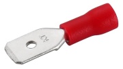 Juhtmehülss-pistik Con mh 4.8 r, insulated, 0.5..1.5mm² 300V, 0.8x4.8mm| 488, -25..75°C, PVC, brass, 100pcs/pck, punane
