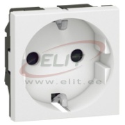 Pistikupesa Mosaic, mehh.| 2P+E, puutekaitse, 16A 250VAC, vedruklemm, 2M, valge