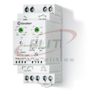 Hämaralüliti 11.42., 2-ch., 4modes: 1..80lx/ 20..1000lx/ continuous light/ light off, 400..2000W 1CO, 1NO 12A 250VAC, on/off delay 15/30s, cv 230VAC/DC, W35mm, TS35