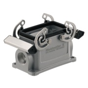 Base HDC 16B SBU 1PG21G, size 6, side-locking clamp on lower side, PG21, IP65, Weidmüller