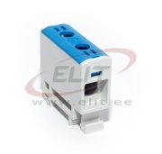 Hargnemisklemm Al/Cu UK35/1N, 1P (2holes) 2.5-35mm² 120/135A 1000VAC/ 1500VDC, Hex4 3Nm 2.5..16mm²/ 6Nm 25..35mm², TS35, sinine