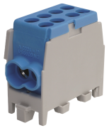 Hargnemisklemm Al/Cu HLAK 25-1/2 M2, 2x 25/16mm²/ 2x 16/10mm², 130/100A 1000VAC/DC, 2.5/2Nm, TS35, sinine