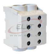 Hargnemisklemm Al/Cu HLAK 70-1/2 M2, 2x 70/50mm²/ 2x70/50mm², 250/200A 1000VAC/DC, 4Nm, TS35, Pollmann, hall