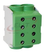 Hargnemisklemm Al/Cu HLAK 70-1/2 M2, 2x 70/50mm²/ 2x70/50mm², 250/200A 1000VAC/DC, 4Nm, TS35, roheline