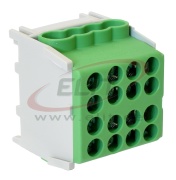 Hargnemisklemm Al/Cu HLAK 25-1/6 M2, 2x 25/16mm²/ 6x 16/10mm², 130/100A 1000VAC/DC, 2.5/2Nm, TS35, roheline