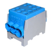 Hargnemisklemm Al/Cu HLAK 35-1/4 M2, 2x 35/25mm²/ 4x 25/16mm², 160/125A 1000VAC/DC, 3.5/2.5Nm, TS35, sinine