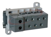 Jaotusklemm Al/Cu PVBS 250-7, 95mm²/ 7x 50mm², 250A 1000VAC/DC, kompl. markerid, TS35, paigaldusplaat, hall