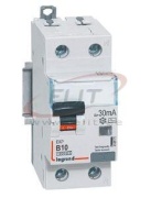 Kombikaitselüliti DX³, 1B+N 10A 230VAC 10kA, 30mA type AC, N right hand, 2M, Legrand