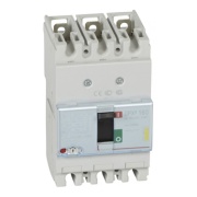 Kompaktkaitselüliti DPX³ 160, 100A 3x 415VAC 16kA, short-circuit protection 0.8..1In, overload protection 10In, incl. screws/ cage clamps Al/Cu 70/95mm², panel mount