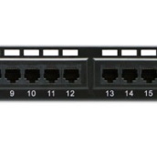 Ristpaneel 19-in., 1U 24xRJ45 cat6 UTP, must