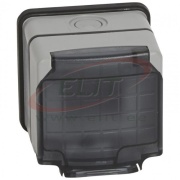 Adapter Plexo66, for Mosaic, 2M, semi transparent lid, 2x ISO20 membrane glands, IP66 IK08, hall