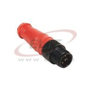 Shorting Plug 898D, M12, 4NC 4A 30VDC, IP67, Nema6P, Allen-Bradley, red