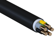Jõukaabel CYKY-J, 5G6mm² 450/750V, -15..70°C, 100m/pck, must