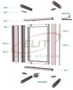 Pöördraam EUTR, HE40/H2000, Ø3mm double bar locking system, incl. hinges 110°opening, C3M| epoxy resin layer, hall