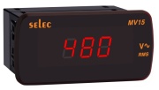 Digi-voltmeeter MV15, 3digits 7segment LED display, 1Ø-2wire, 50-480VAC (max 516V), sv 240VAC ±20%, ■52x102/ □46x92mm, IP65