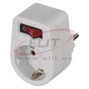 Jätkupesa lülitiga, 1x 2P+E Schuko 16A 250V, 3680W, valge, Emos