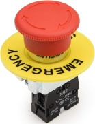 e-Stop surunupp B2, ø22.5mm, D40 red mushroom, turn » release, ø22.5mm, 1NC 10A 250VAC, IP40