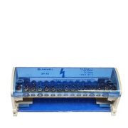 Klemmplokk UK, Cu, 125A 500V, N 2x (25mm², 3x 16mm², 11x 6mm²), TS35, paigaldusplaadile