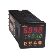 Aegrelee XT5042, count up/down, 7funct. 0..99.99s..9999h, SPST (2NO) 5A 250VAC/ 24VDC, pulse, gate start, 2x set point, reset| front, terminal, power interruption, LED display 2x4, sv 90..270VAC/DC, ■48x48/ □45x45mm, Selec