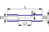 Jätkuhülss Ver 2 b termokahanev, 1.5..2.5mm² 600V, L37mm, -10..105°C, Polyolefin, copper, 100pcs/pck, sinine