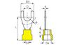 Kahvel-kaabliking kraega V 5.3 g, 4..6 M5, G5.3 L25.2, -25..75°C, PVC, 100pcs/pck, kollane