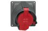 Panel-Mount Flange Socket w. Prisinter Hypra, 3P+E 63A 415VAC, plastic, IP44