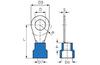 Kaabliking kraega R 5.3 b, 1.5..2.5mm² M5, ø5.3 L22, -25..75°C, PVC, 100pcs/pck, sinine