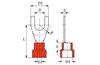 Kahvel-kaabliking kraega V 6.4 r, 0.5..1.5mm² M6, G6.4 L27.2, -25..75°C, PVC, 100pcs/pck, punane