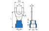 Kahvel-kaabliking kraega V 4.3 b, 1.5..2.5mm² M4, G4.3 L21, -25..75°C, PVC, 100pcs/pck, sinine