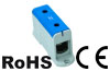 Hargnemisklemm Al/Cu UK95/1N, 1P (2holes) 16-95mm² 220/245A 1000VAC/ 1500VDC, Hex6 12N 6..25mm²/ 22Nm 35..95mm², TS35/ panel mount, sinine