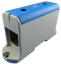 Hargnemisklemm Al/Cu UK240/1N, 1P (2holes) 35-240mm² 380/425A 1000VAC/ 1500VDC, Hex8 26Nm 35..120mm²/ 46Nm 150..240mm², panel mount, MaxPro, sinine