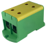 Hargnemisklemm Al/Cu UK240/2PE, 1P (4holes) 35-240mm² 760/850A 1000VAC/ 1500VDC, Hex8 26Nm 35..120mm²/ 46Nm 150..240mm², panel mount, MaxPro, koro