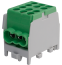 Hargnemisklemm Al/Cu HLAK 25-1/4 M2, 2x 25/16mm²/ 4x 16/10mm², 130/100A 1000VAC/DC, 2.5/2Nm, TS35, roheline