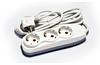 Pikendusjuhe Quattro, 3x 2P+E Schuko 3600W 16A 250VAC, 2m kaabel 3x 1.5mm², valge