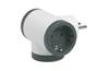 Jätkupesa, T-kujuline 3x 2P+E Schuko 16A 230V, 3680W, valge-tumehall