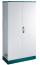 Metallkapp ENUX, 1600Wx2200Hx600D, frame, blank double door, rear panel, lever-operated double bar locking w. 3mm double-bit insert, modular, adj. cable entry w. sealing gasket, C3M| epoxy resin layer, IP55 IK10, NEMA12, ocean blue/ grey