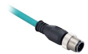 EtherNet™ Cable, M12 90° plug » flying leads, 100BASE-TX, 100 Mbit/s, Robotic TPE, 5m, Allen-Bradley, teal