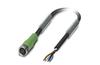 Sensor/actuator Cable SAC-4P-3.0-PUR/M8FS, M8 4pin socket », 4A 48VAC/ 60VDC, -25..90°C, L3m PUR cable, IP68, Phoenix, black
