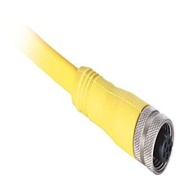 Cordset AC Micro (Dual Key), Female, Straight, 6-Pin, PVC Cable, Yellow, Braided Shield, 22AWG, Automotive Color CodedNo Connector, 5m, Allen-Bradley